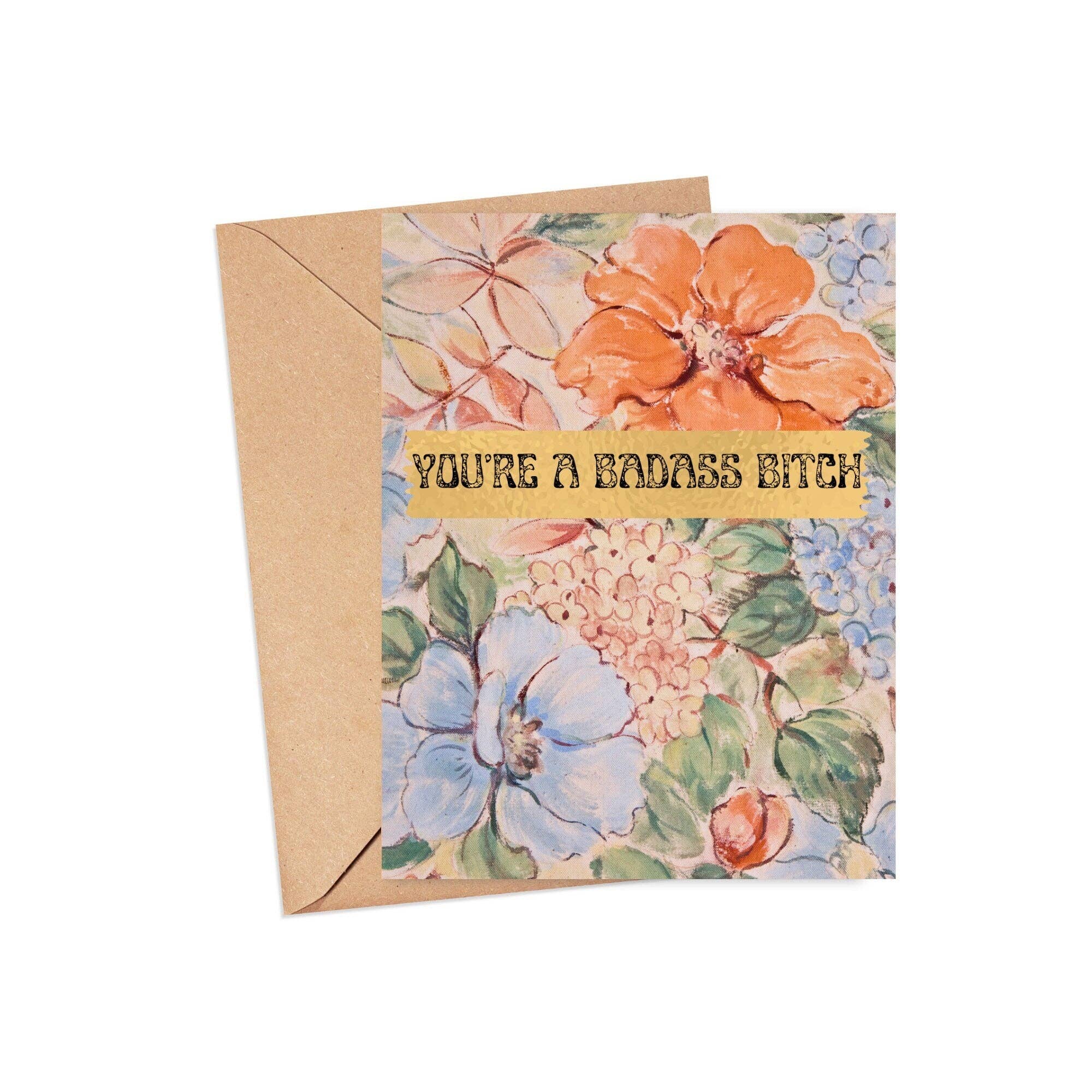 As Told By Ellie – postal de incentivo por atacado – Cartão You're a Badass Bitch Card, Bonito Cartão de Amizade Cheeky1