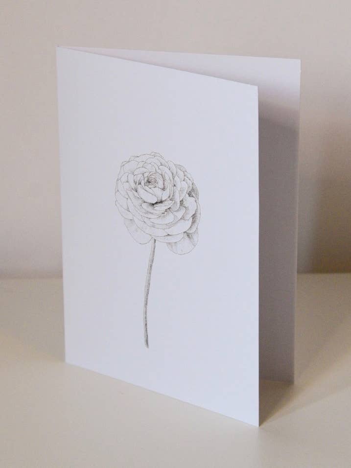 Ranunculus Stem Greeting Card for wholesale by Sam Callery Art