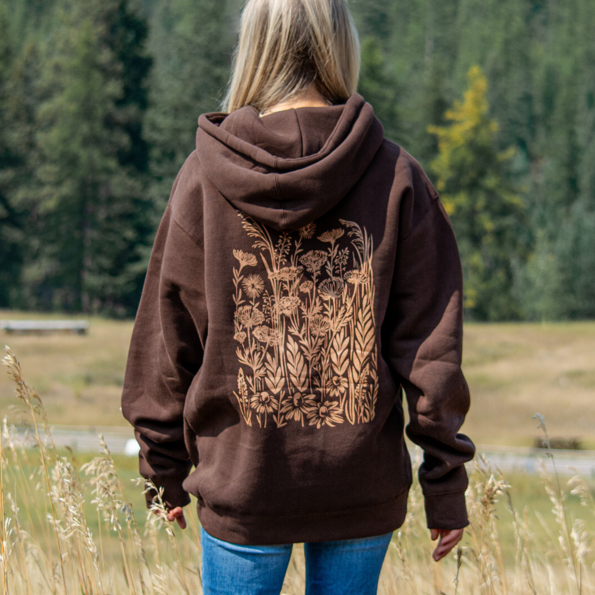The Montana Scene - Wholesale Hoodie - Unisex - Wild Field Unisex Hoodie - Brown2