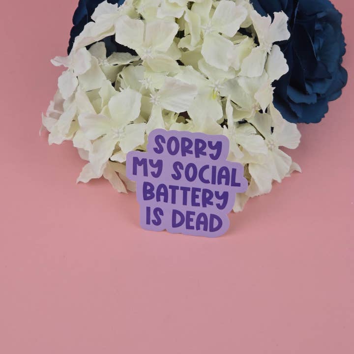 The Grumpy Tortoise - Wholesale Sticker - Waterproof Sticker - My social battery is dead Single Sticker - Sarcastic Sticker - Funny Sticker - Sassy1