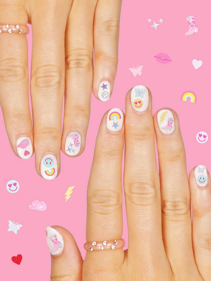 Ensemble d'autocollants pour ongles Preppy | rose, mignon, féminin, preppy, ongles pour la vente par xo, Fetti