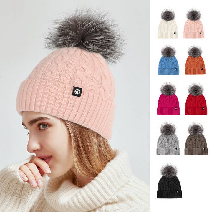 WINTER WARM WINDPROOF WOOL KNITTED HAT FOR WOMEN_CWAH2459 for wholesale by ACCITY
