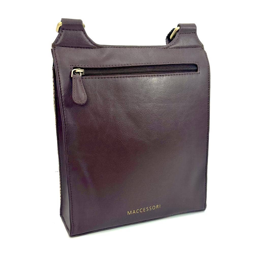 maccessori – wholesale Satchel – Women's – Harris Tweed Satchel Bag  Blue/Brown Check2