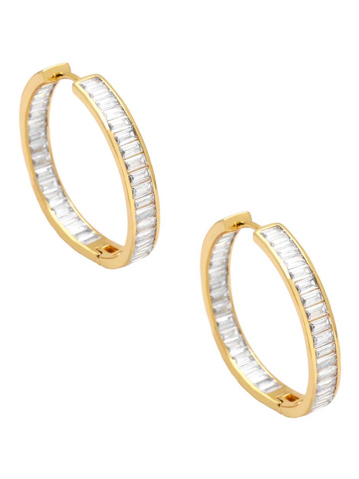 Brincos de Aro com Zircónia Cúbica E7891 por atacado de Ole