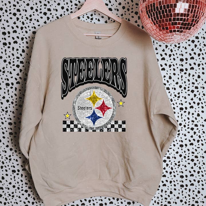 Faux Glitter Steelers Sweatshirt for wholesale by ZZ Threadz