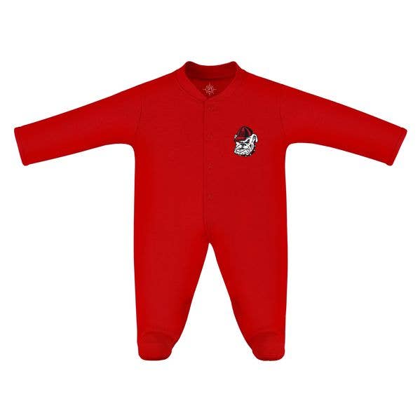 Georgia Bulldogs Infant Footed Romper for wholesale by Creative Knitwear