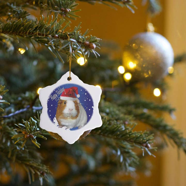 3dRose - Vendita all'ingrosso Decorazione - 3dRose, Porcellino d'India di Natale, Ornamento13