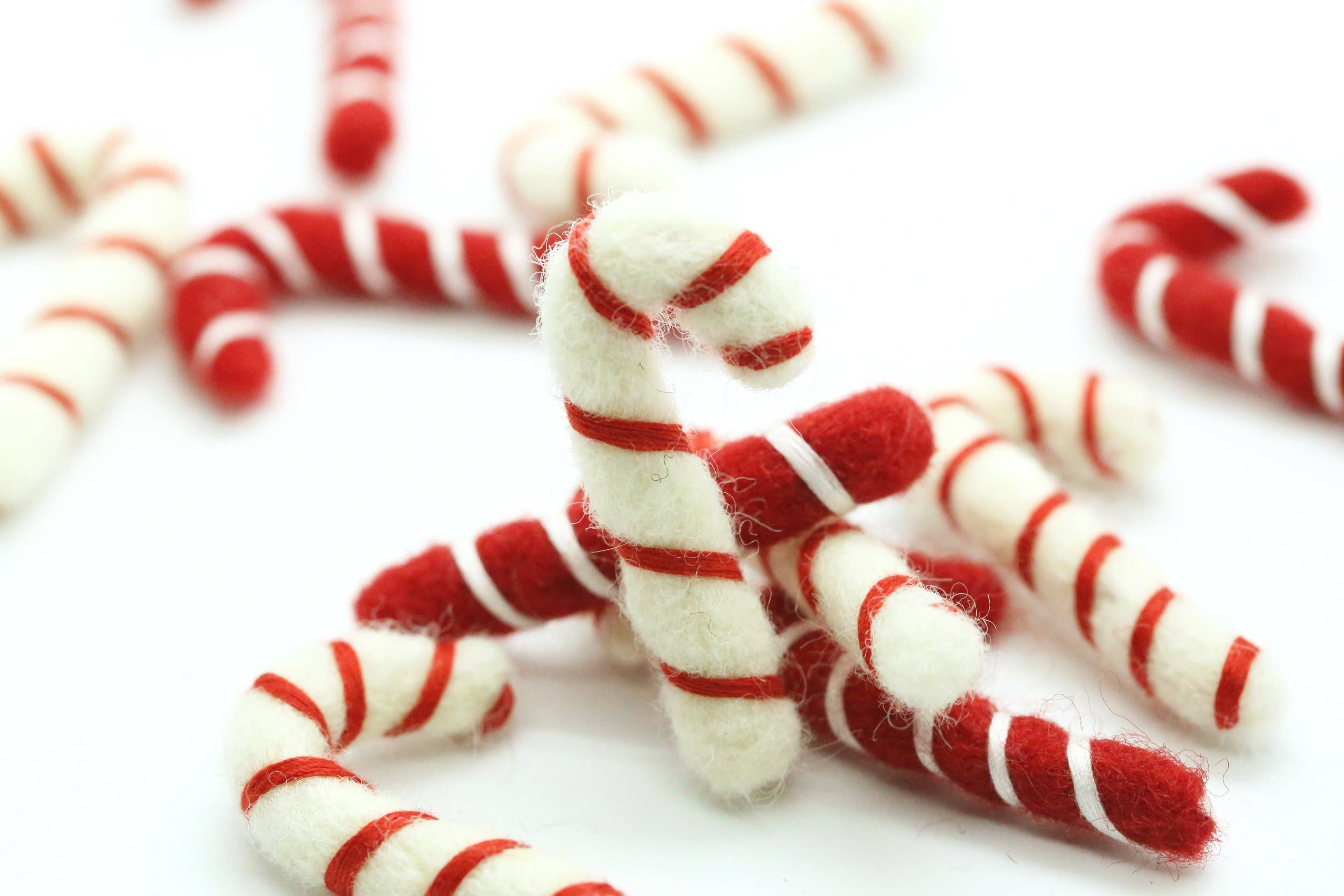 The Felt Pod - Wholesale Christmas Decoration - Felt Christmas Felt Candy Cane Set of 51