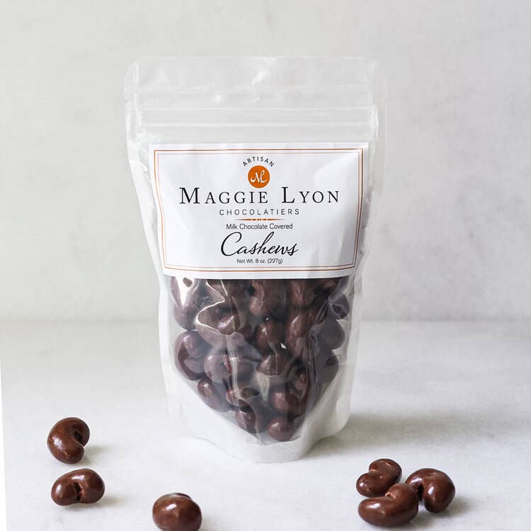 Maggie Lyon Chocolatiers - Wholesale Chocolate Covered Sweets - 8oz Milk Chocolate Cashews