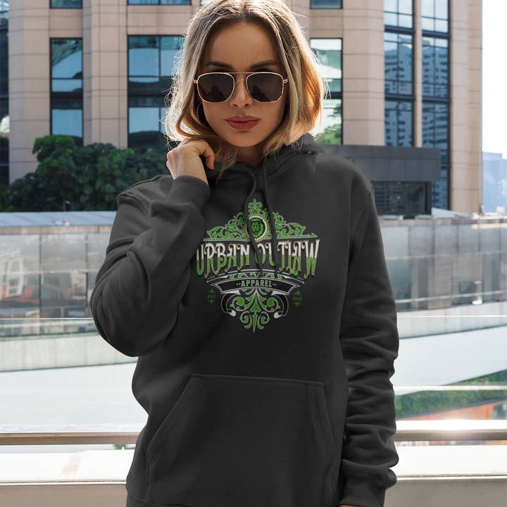 Sudadera con capucha Green Fields para mujer para venta al por mayor de Urban Outlaw Apparel