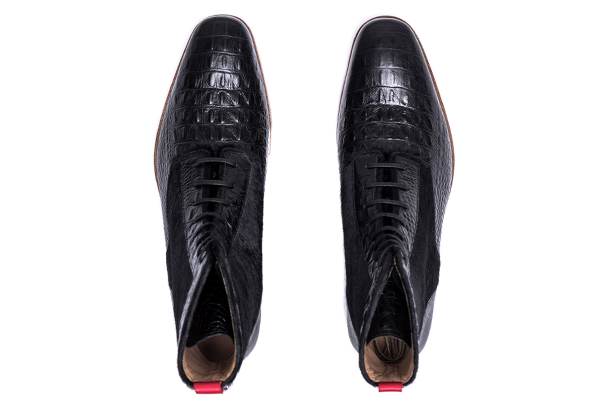 Black Croc Fur & Leather Boot: Mr. Oh, William for wholesale on Faire4