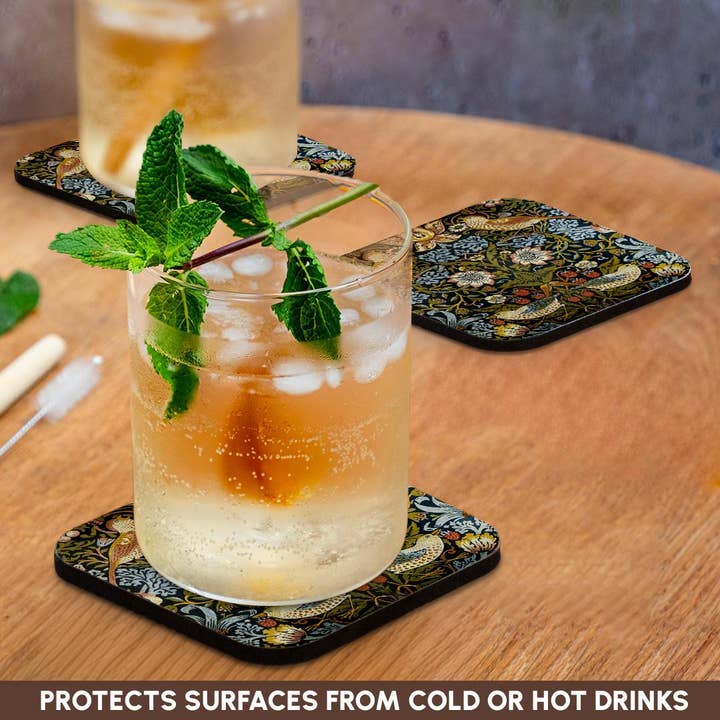 3dRose - Wholesale Coasters - 3dRose, William Morris Strawberry Thief Pattern, Coaster9