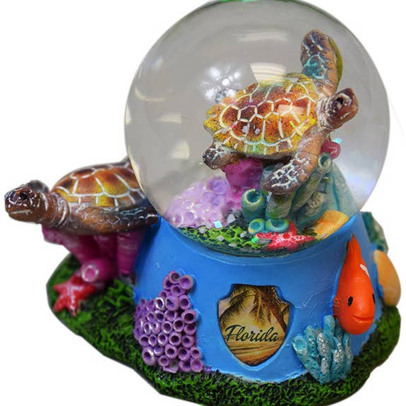 Sea Turtle 45MM Snow Globe w/Shield for wholesale by Sea Creations