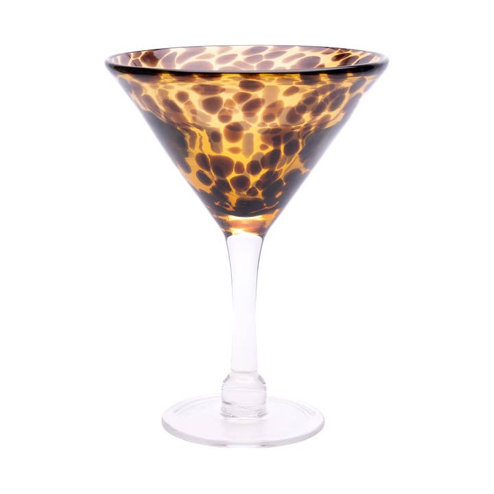 Großes Martiniglas: Leopardenmuster für den Großhandel von The Glass House Wholesale Interiors Ltd.