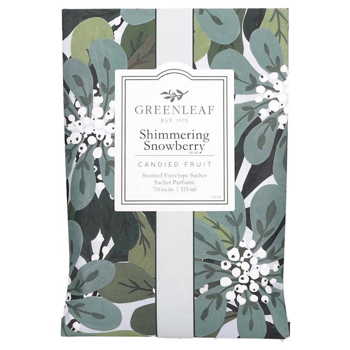 Greenleaf Gifts - Wholesale Sachet - Shimmering Snowberry Large Sachet 18 Pack