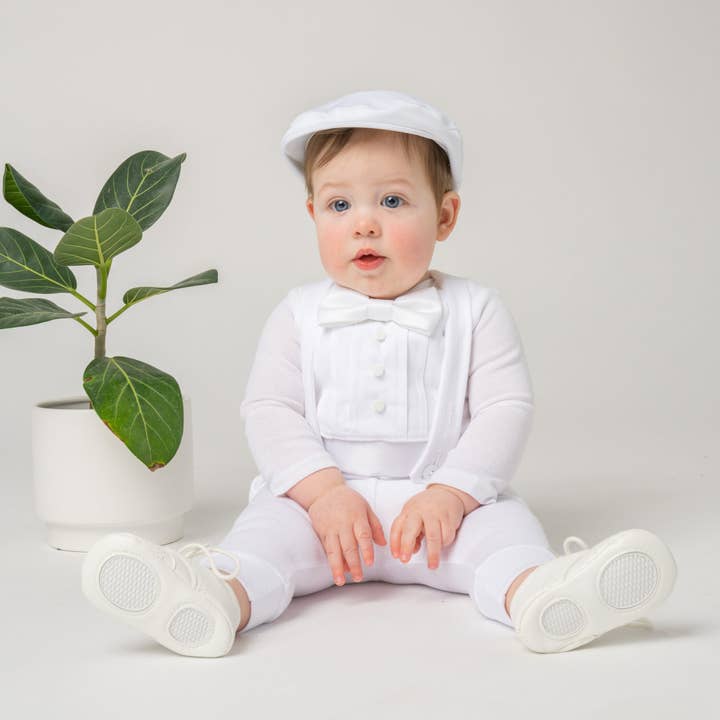 Bebe Couture - Wholesale Clothing Set - Baby - White Baby Boy Blessing & Christening Tuxedo Outfit1