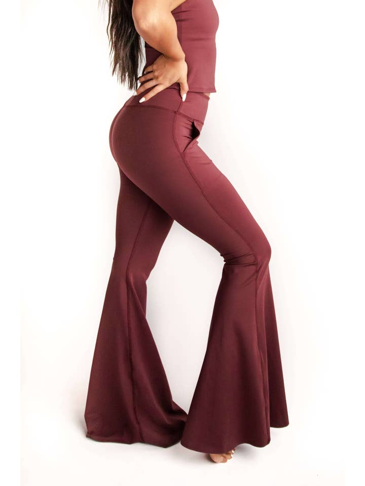 Yoga Democracy - Wholesale Pants - Women's - Bell Bottoms 2.0 in Maroon