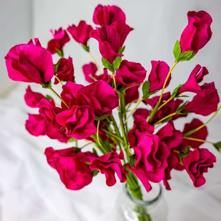Realistic Artificial Flowers - Wholesale Artificial flowers - Fuchsia Sweet Pea - Realistic Artificial Flowers