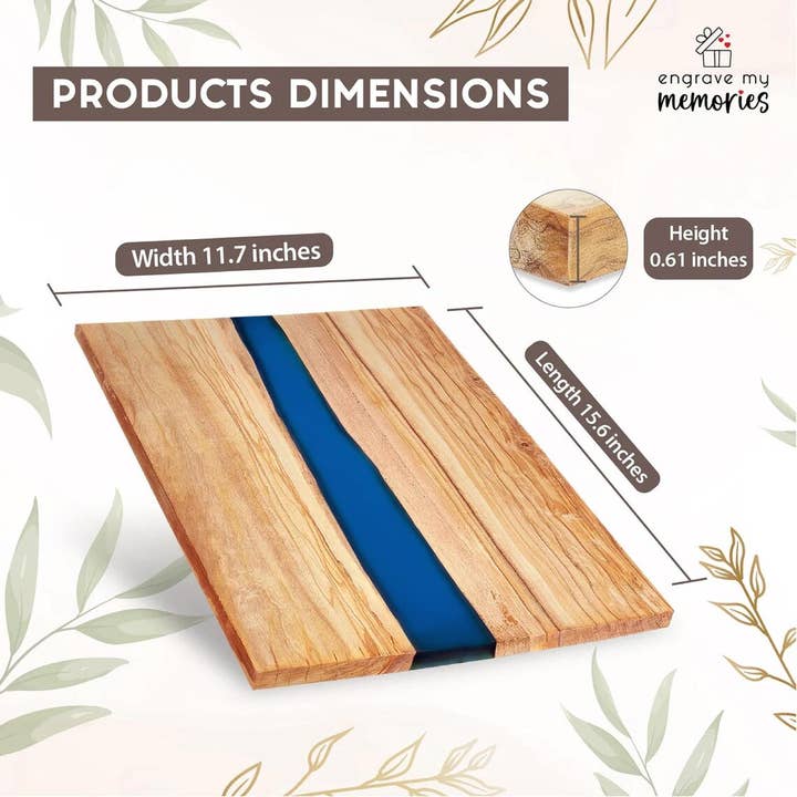 Engrave My Memories - Wholesale Cheese Board - Personalized Charcuterie Board Set, Live Edge Resin Serving