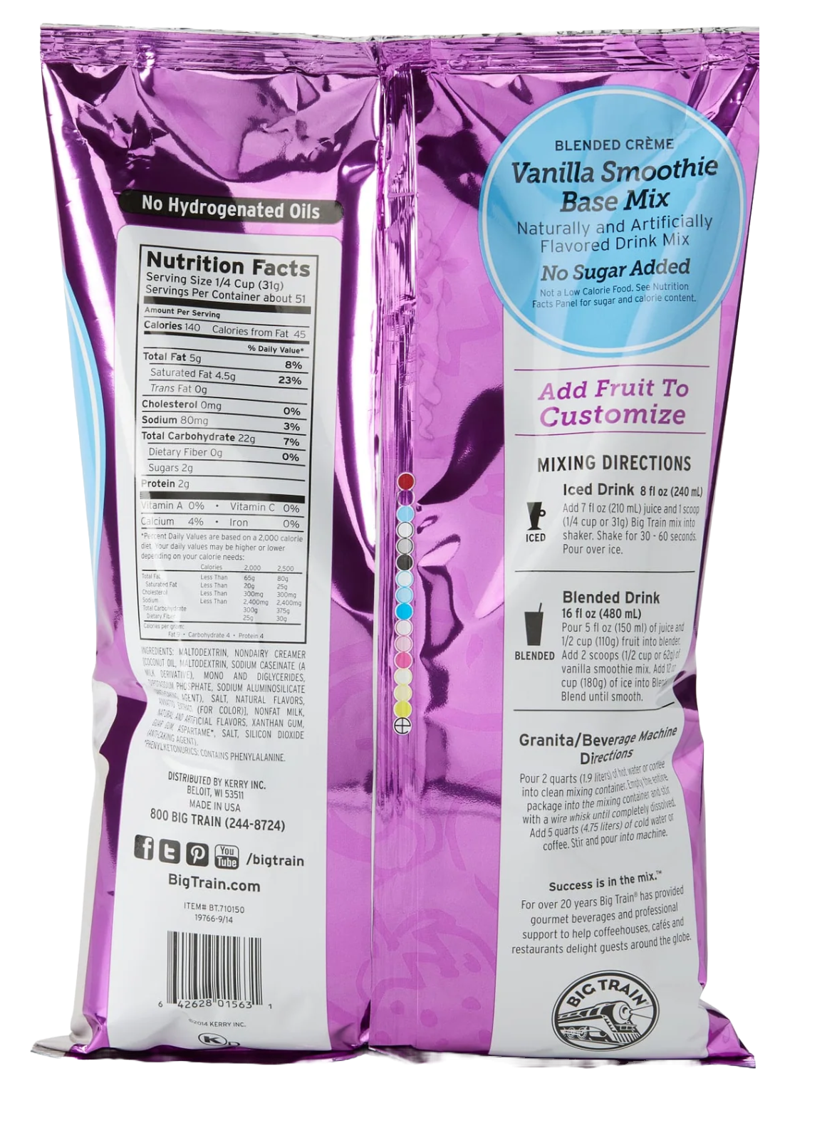 Dark Canyon Coffee Company - Wholesale Drink Mix - Big Train No Sugar Added Vanilla Smoothie Base Mix2