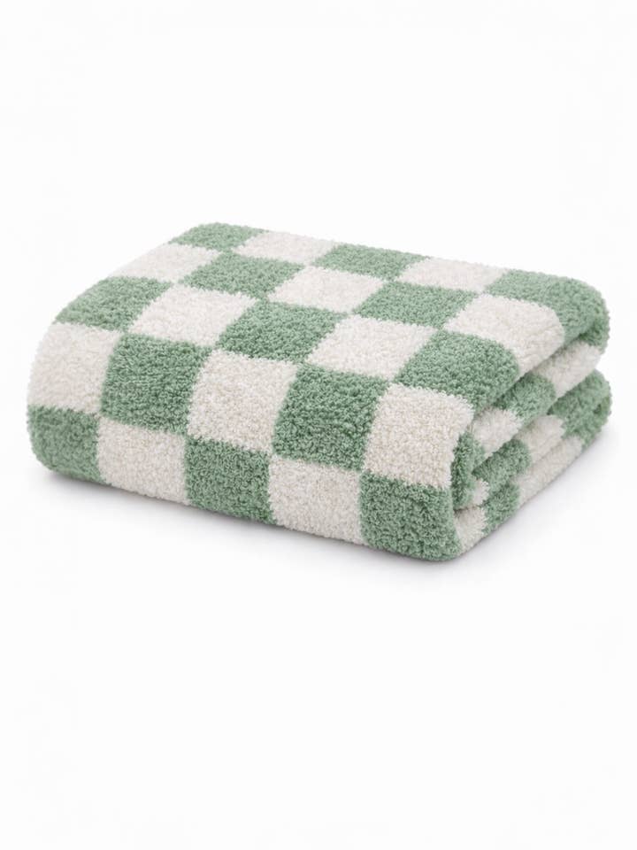SpearmintLOVE - Wholesale Bedding Blanket - Kids & Baby - Phufy® Bliss Checkerboard Blanket, Sage