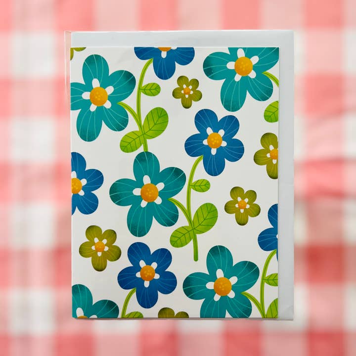 Blue Flowers Everyday Card for wholesale by club daydream