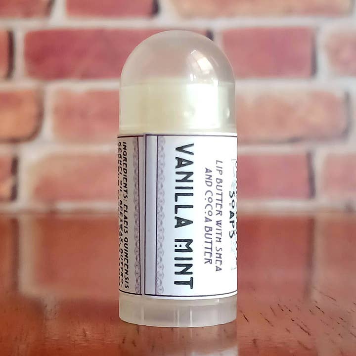 Mini Lip Balm with Shea and Cocoa Butter - Vanilla Mint for wholesale by Canfield Handcrafted Soaps