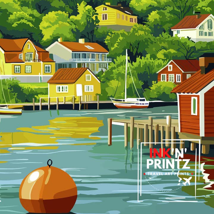 InkNPrintz – wholesale Art print – Stockholm Archipelago Travel Poster Sweden Archipelago Art Stockholm Poster Scenic Archipelago Decor Swedish Nature Art3