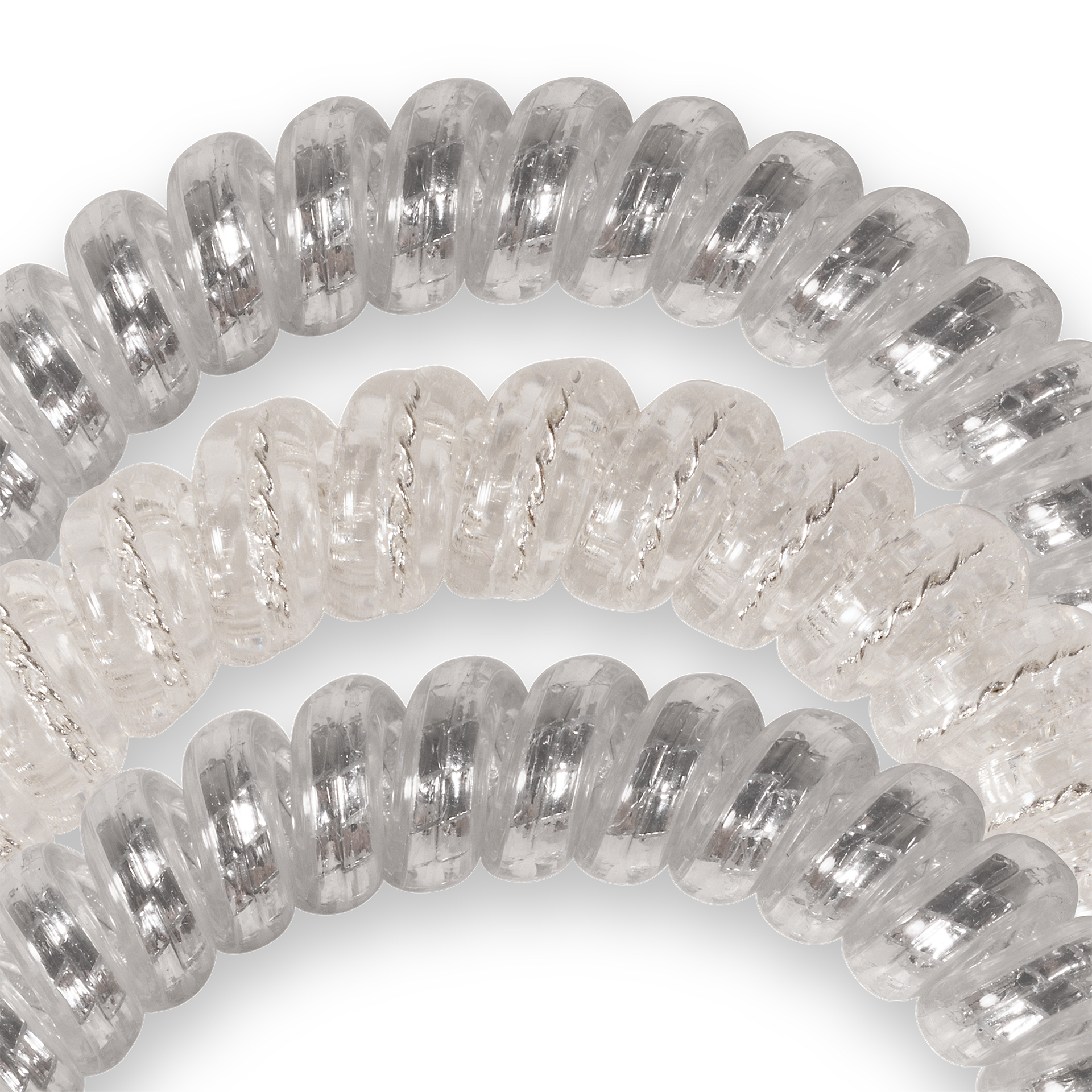 TELETIES – Elástico para cabelo - Mulher por atacado – Espirais de Cabelo | Pequeno | Prateado Laços de Cabelo2