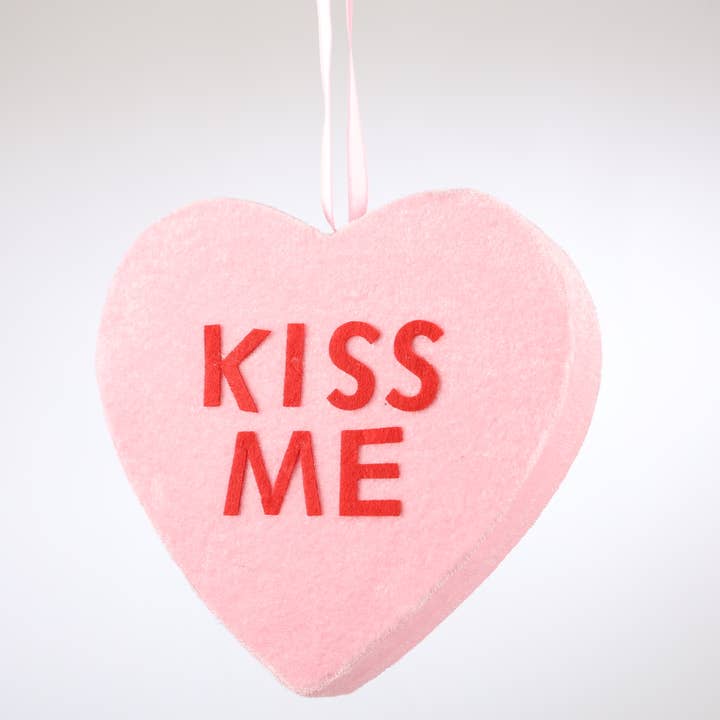 $3.99 MIN 1 6" KISS ME HANGING HEART for wholesale by LUX FRAGRANCES