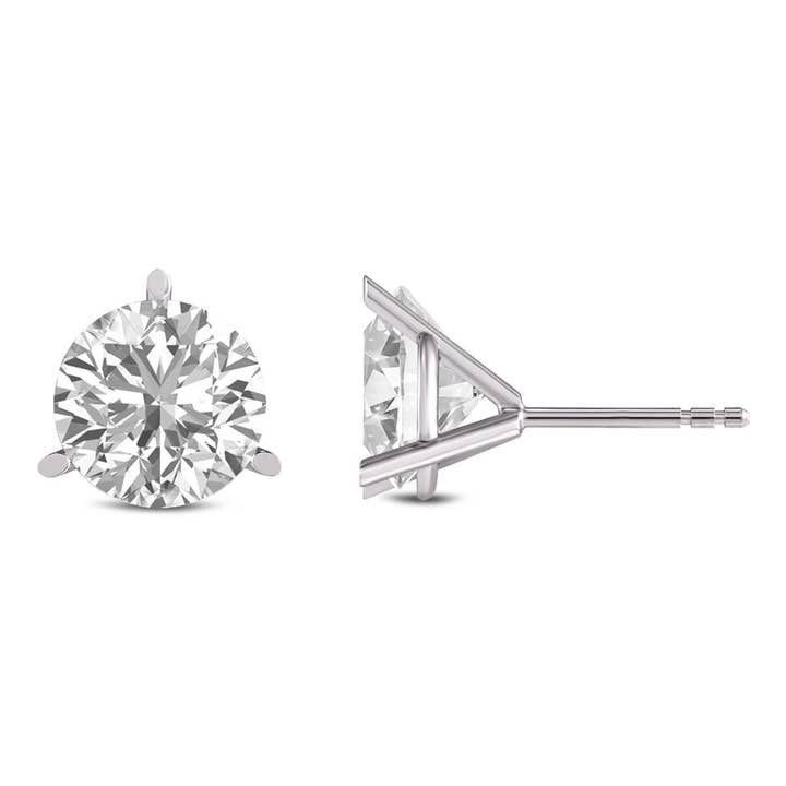 TimeLe$$ Classics – wholesale Solitärörhängen – 14K vitguld 3 CTTW Lab Solitaire diamantörhängen 3-PRG1