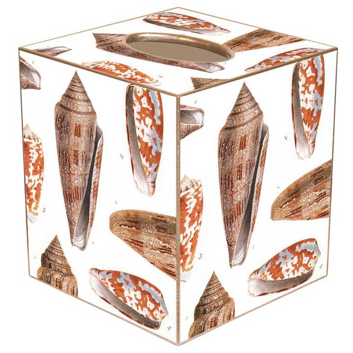 TB1848-Island Shells Tissue Box Cover for wholesale by Marye-Kelley