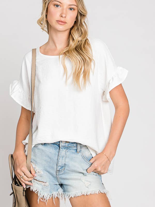 Ruffle Sleeve Loose fit Every Day Top for wholesale by redlolly