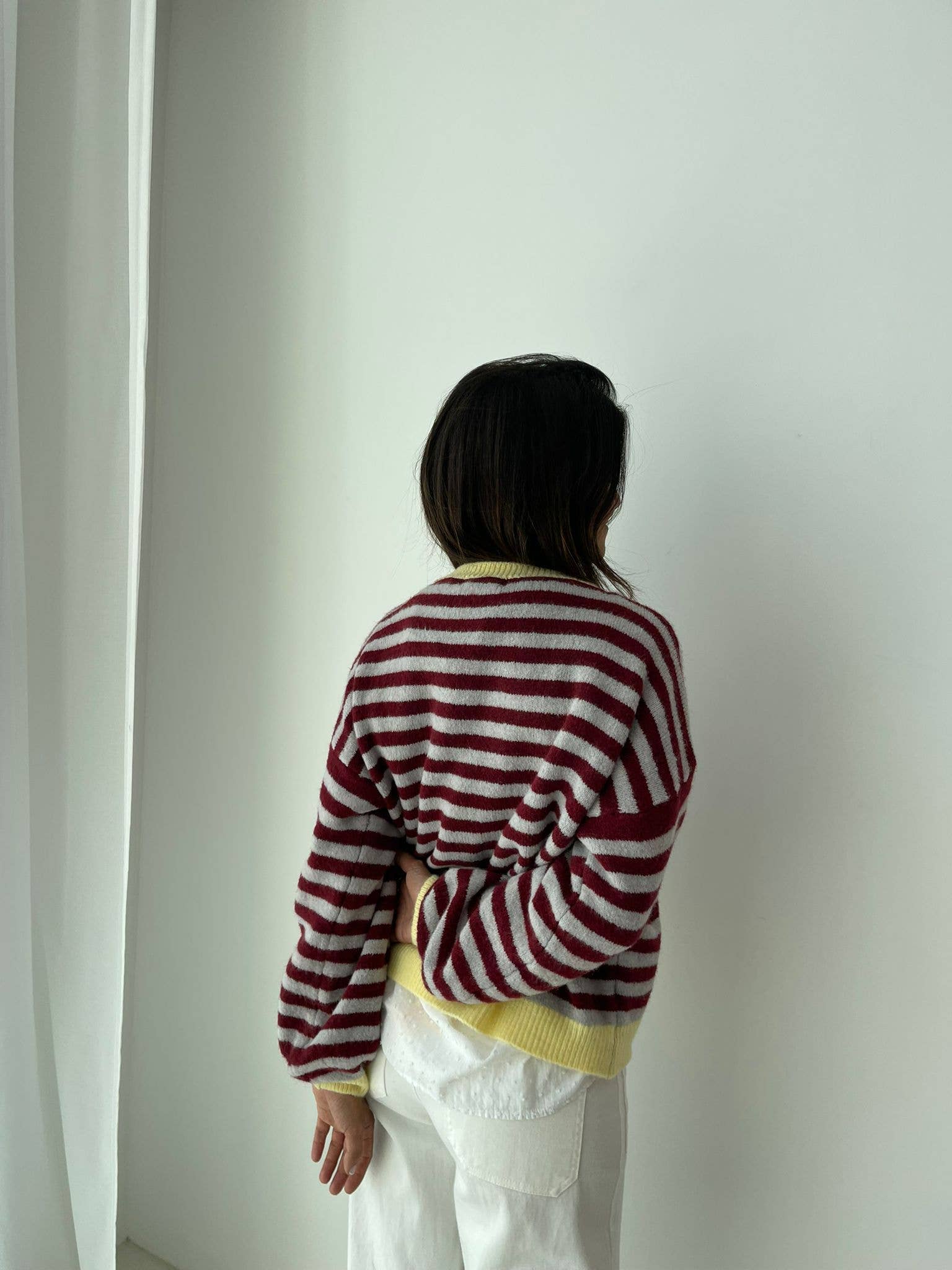 MindTraveler - Wholesale Knit Sweater - Women's - Jersey Pia Burgundy and Gray3