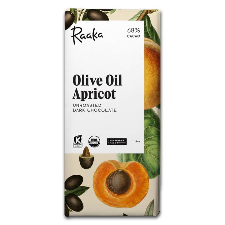 Olive Oil Apricot Chocolate Bar - Spring Limited Edition for wholesale by Raaka Chocolate