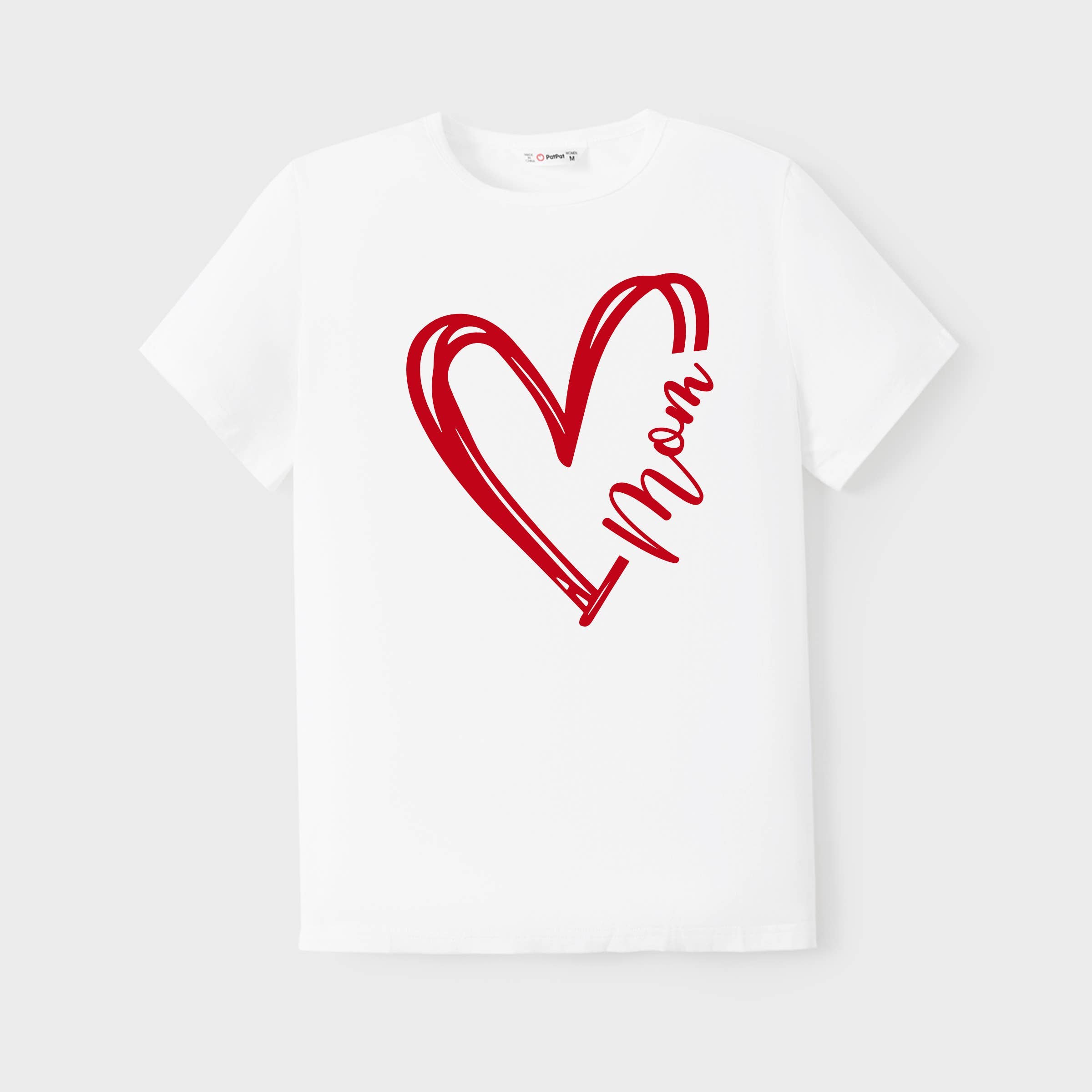 Multi color Valentine's Day Heart Pattern Cotton Matching Family T-shirt for wholesale on Faire0