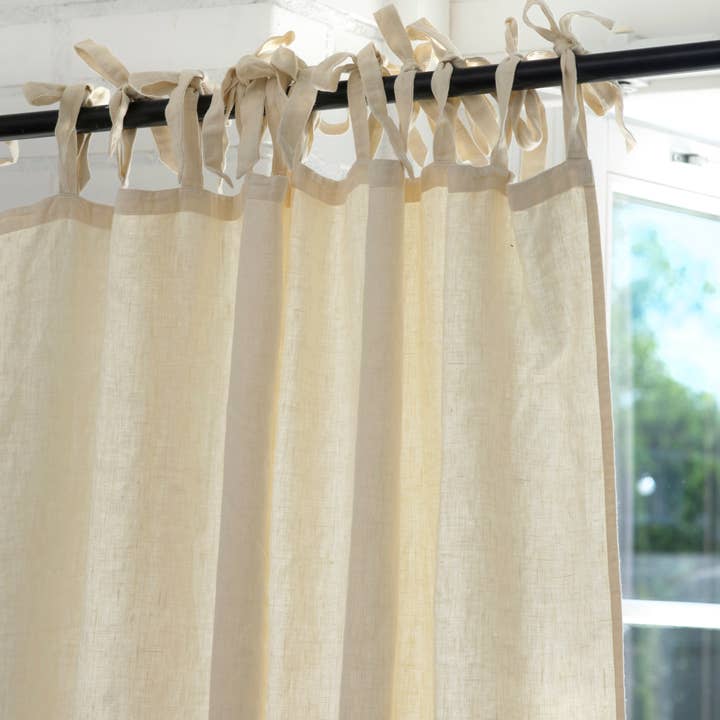 LinenQ – wholesale Curtain – Tie top linen curtains10
