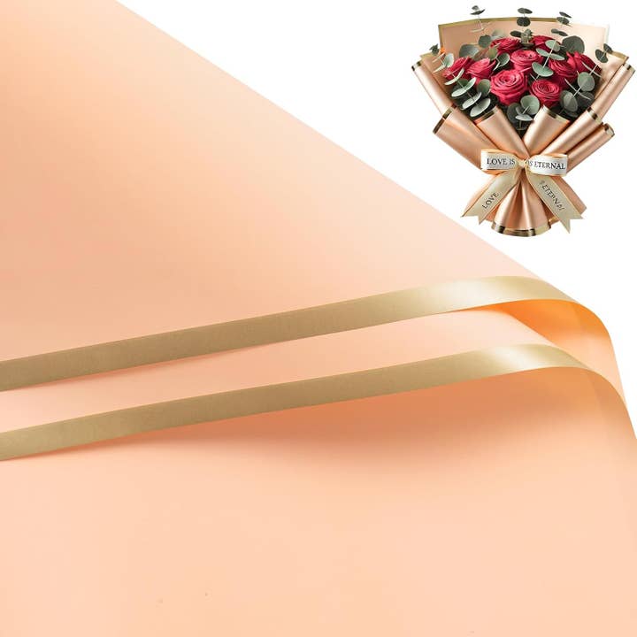 59x59cm Matte Floral Sheets with Gold Edge| Champagne | 50-pcs Bag
for wholesale by LA Ribbons Wholesale