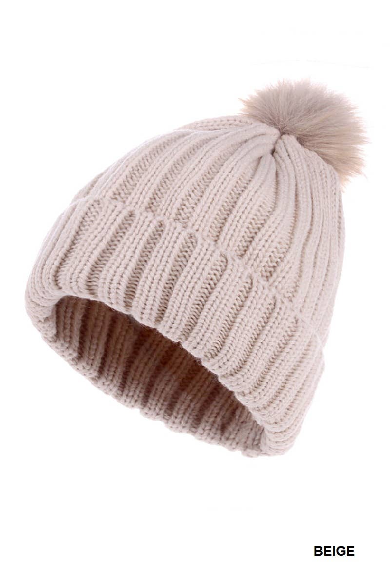 42POPS – Großhandel Beanie – Damen – Gerippte Strickmütze mit Bommel3