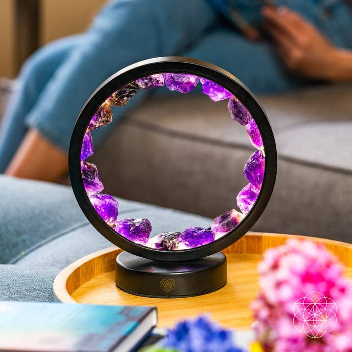 Conscious Items - Wholesale Accent/Desk Lamp - I Am At Peace - Spiritual Protection Amethyst Lamp1