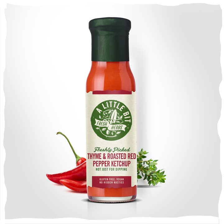 Fresh Thyme & Roasted Red Pepper Ketchup for wholesale by A Little Bit
