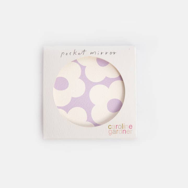 Lilac Flower Round Pocket Mirror for wholesale by Caroline Gardner
