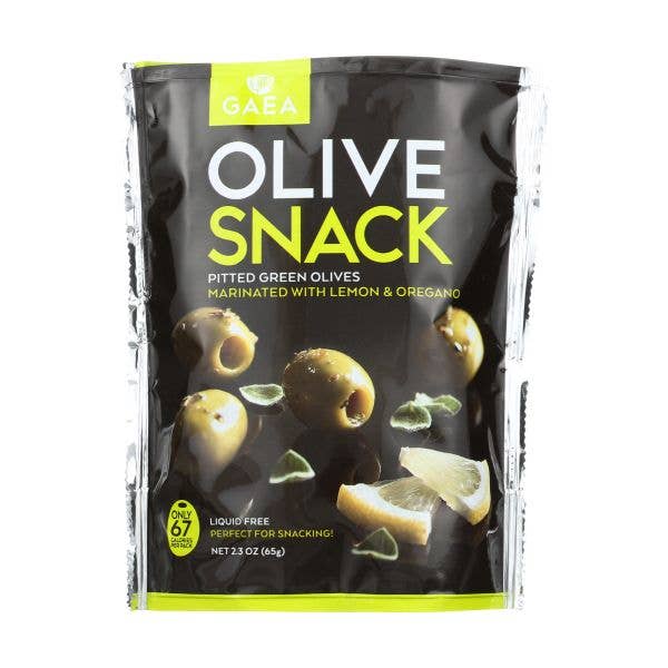 KeHE Distributors, LLC - Wholesale Sauce - GAEA Pitted Green Olives Marinated With Lemon & Oregano, 2.3 OZ (Pack of 8)0