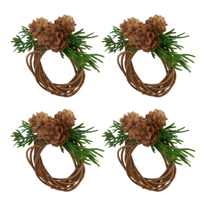 Brown Rustic Charm Pine Cone Napkin Ring for wholesale on Faire