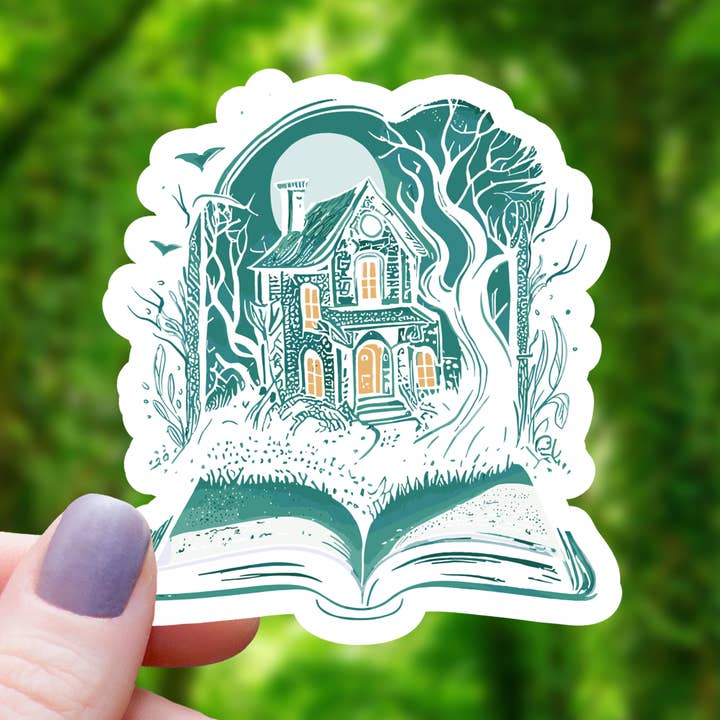 Adesivo per libro Haunted House, 7,6 cm per la vendita all'ingrosso da parte di Mimic Gaming Co