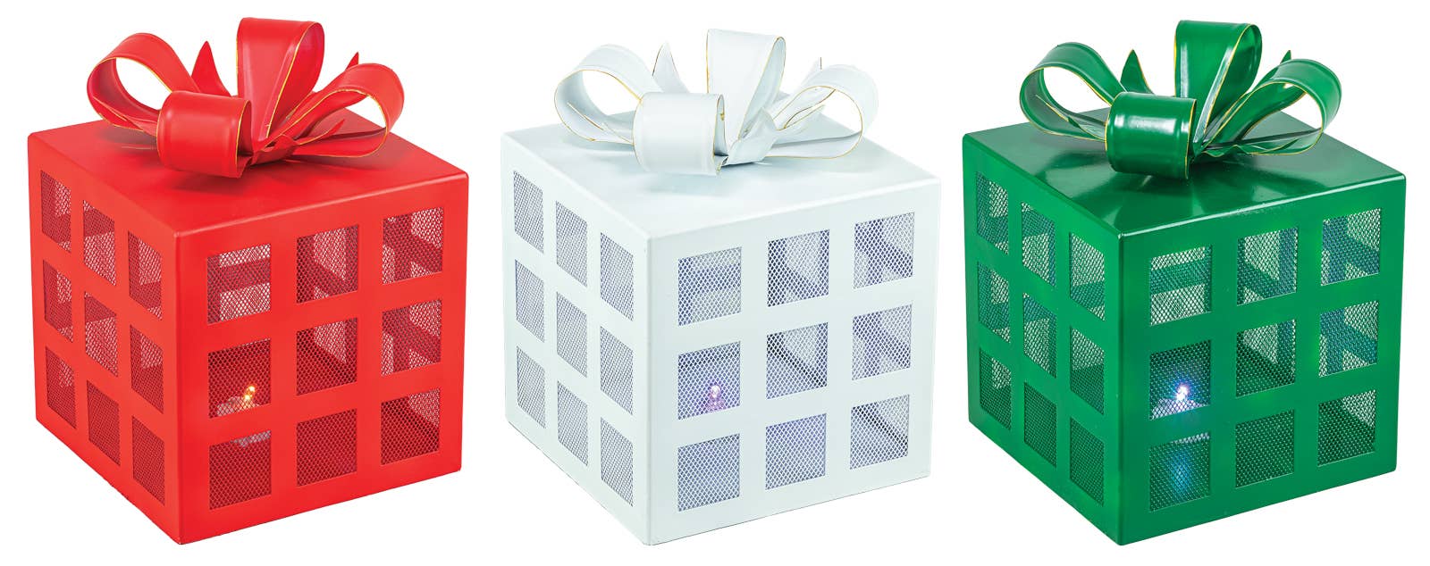 Hanna's Handiworks - Wholesale Decorative Tabletop Object - Christmas Gift Box Tealight, 3 Assorted0