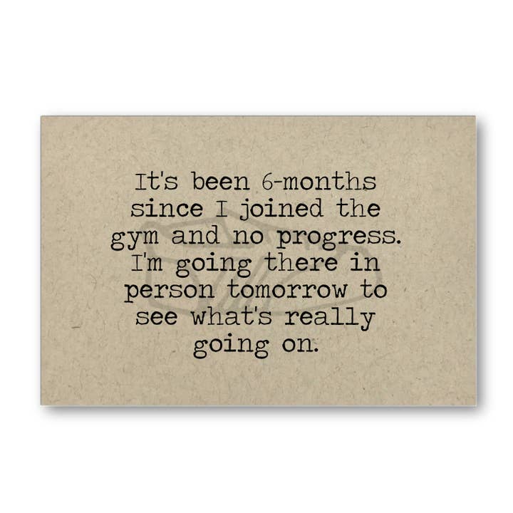 The Gym and No Progress Card for wholesale by Says the One