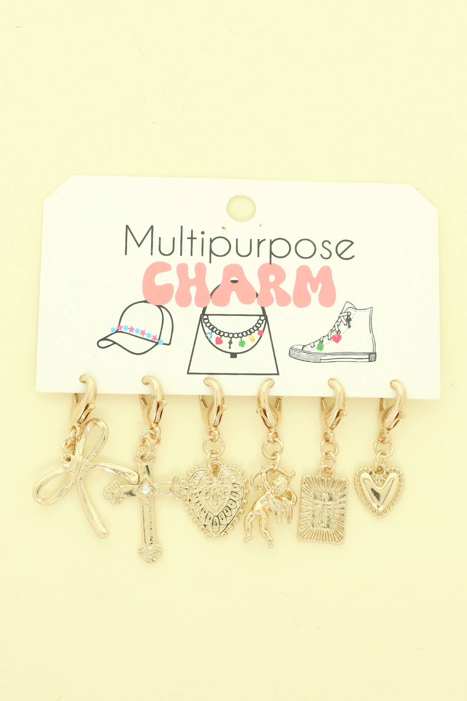 SP Sophia Collection - Wholesale Individual Charm/Pendant - 6-Piece Mix of Trinkets Charm Set