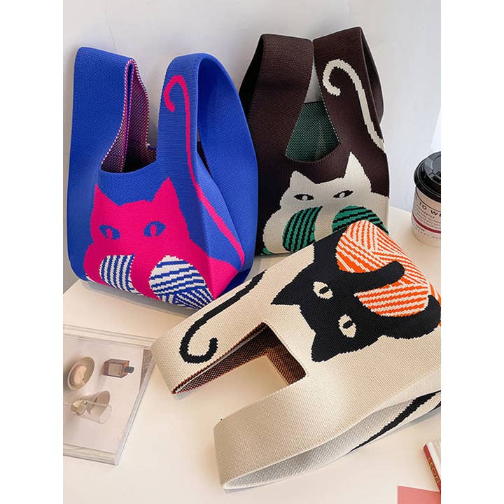 FurDecoration - Wholesale Tote Bag - Women's - Contrast Color Streamer Woven Bags Handbag2