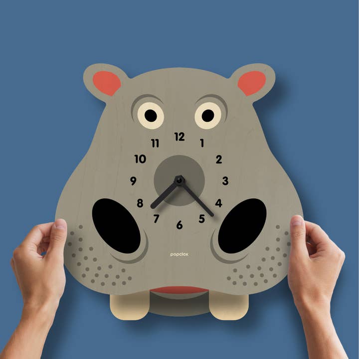 Popclox - Wholesale Wall Clock - Hippo Pendulum Clock - Wood